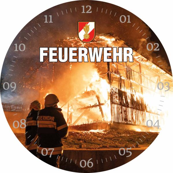 Glasuhr FEUERWEHR 29cm - FW10